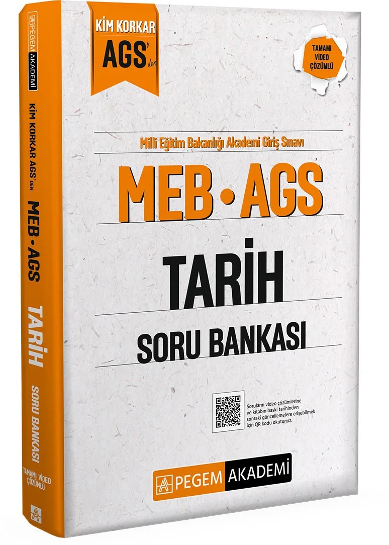 MEB AGS Kim Korkar Tarih Soru Bankası Tamamı Çözümlü – ekibi tarafından özenle oluşturulmuş, geniş kapsamlı yayınlar olacaktır. Pegem Akademi yazar ekibini – Pegem Akademi Yayıncılık kitap kapağı