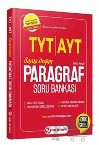 TYT AYT Paragraf Soru Bankası – Savaş Doğan – Veri Yayınevi kitap kapağı