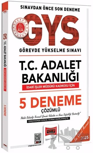 2025 T.C Adalet Bakanlığı İdari İşler Müdürü Kadrosu İçin Çözümlü 5 Deneme – Kolektif – Yargı Yayınevi kitap kapağı