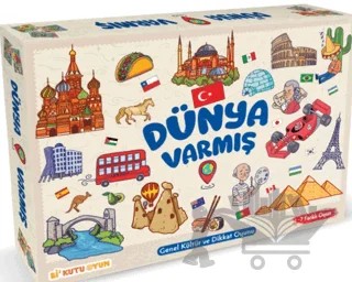 Dünya Varmış - Genel Kültür ve Dikkat Oyunu – Arife Şeyma Gök – Bi Kutu Oyun kitap kapağı