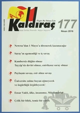 Kaldıraç Dergisi Sayı: 177 Nisan 2016 – Kaldıraç Yayınevi kitap kapağı