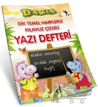 Dik Temel Harflerle Kılavuz Çizgili Yazı Defteri (Küçük Boy) – Kolektif – Damla Yayınevi kitap kapağı