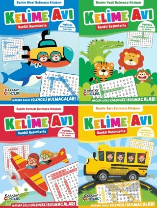 Kelime Avı - Bulmaca Kitabım - 4’lü Seri – Kolektif – Karatay Çocuk kitap kapağı