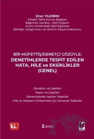 Denetimlerde Tespit Edilen Hata, Hile ve Eksiklikler (Genel) – Üner Yıldırım – Adalet Yayınevi kitap kapağı
