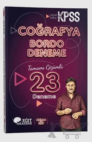 KPSS Coğrafya Tamamı Çözümlü 23 Bordo Deneme Sınavı – Mehmet Eğit – Eğit Akademi kitap kapağı
