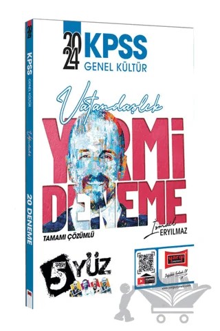 2024 KPSS 5Yüz Ekibi Vatandaşlık Tamamı Çözümlü 20 Deneme – İsmail Eryılmaz – Yargı Yayınevi kitap kapağı