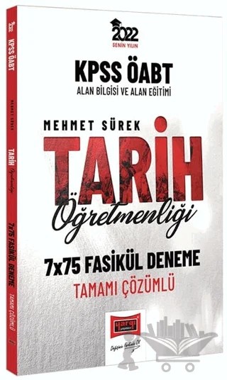2022 KPSS ÖABT Tarih Öğretmenliği Tamamı Çözümlü 7x75 Fasikül Deneme – Mehmet Sürek – Yargı Yayınevi kitap kapağı