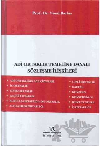 Adi Ortaklık Temeline Dayalı Sözleşme İlişkileri – Nami Barlas – Vedat Kitapçılık kitap kapağı