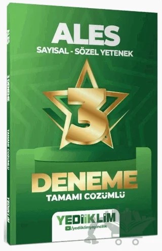 2027 ALES Sayısal Sözel Yetenek Tamamı Çözümlü 3 Yıldız Deneme – Kolektif – Yediiklim Yayınları kitap kapağı