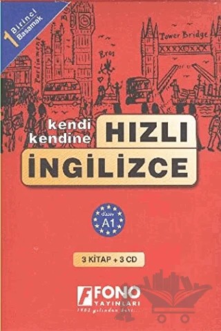 Hızlı İngilizce 1. Basamak (3 kitap + 3 CD) – Bahire Şerif – Fono Yayınları kitap kapağı