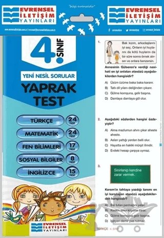 4. Sınıf Tüm Dersler Yaprak Test – Kolektif – Evrensel İletişim Yayınları kitap kapağı
