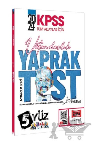 2024 KPSS Tüm Adaylar İçin 5Yüz Vatandaşlık Çek Kopart Yaprak Test – İsmail Eryılmaz – Yargı Yayınevi kitap kapağı