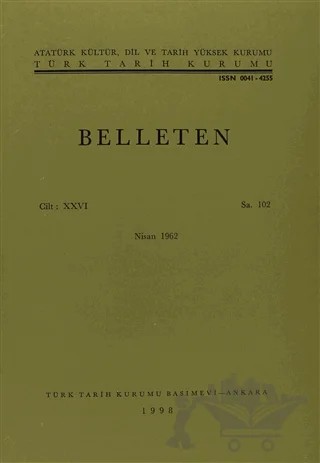 Belleten Sayı: 102 Cilt: 26 – Türk Tarih Kurumu Yayınları kitap kapağı