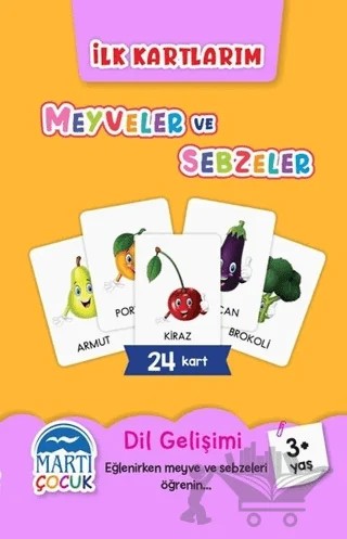 Meyveler ve Sebzeler - İlk Kartlarım – Kolektif – Martı Çocuk Yayınları kitap kapağı