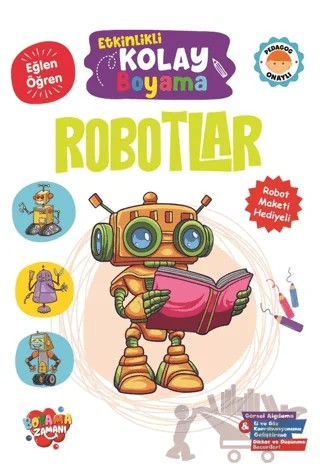 Etkinlikli Kolay Boyama – Robotlar – Abdullah Karaca – Boyama Zamanı kitap kapağı