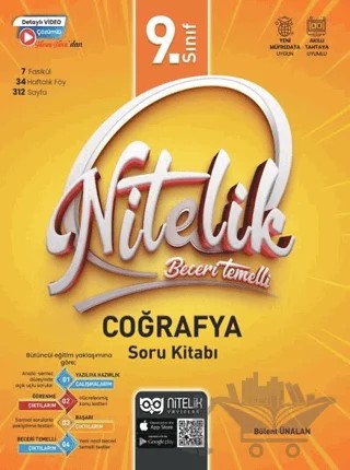 9. Sınıf Beceri Temelli Coğrafya Soru Kitabı – Bülent Ünalan – Nitelik Yayınları kitap kapağı