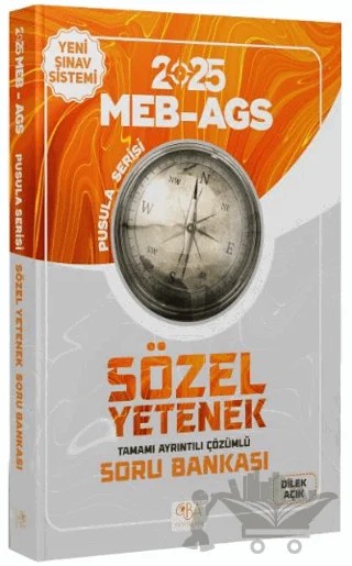 2025 MEB-AGS Sözel Yetenek Soru Bankası Çözümlü Pusula Serisi – Dilek Açık – CBA Akademi kitap kapağı