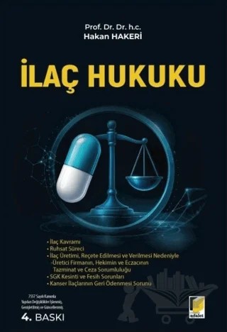 İlaç Hukuku – Hakan Hakeri – Adalet Yayınevi kitap kapağı