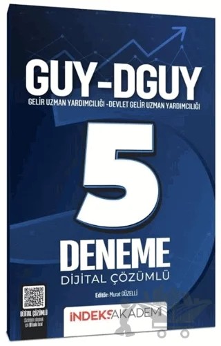 GUY-DGUY Gelir Uzman Yardımcılığı 5 Deneme Çözümlü – Murat Güzelli – İndeks Akademi Yayıncılık kitap kapağı