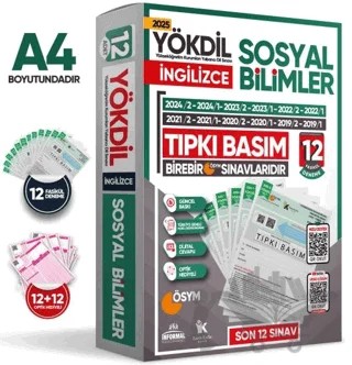 2025 YÖKDİL İngilizce Sosyal Bilimler ÖSYM Çıkmış Soru Tıpkı Basım Deneme Paketi 12li Türkiye Geneli – Kolektif – Karakutu Yayın kitap kapağı