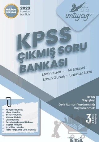 İmtiyaz KPSS Çıkmış Soru Bankası – Metin Kaya, Ali Sakinci, Erhan Güneş, Bahadır Erkol – Temsil Kitap kitap kapağı