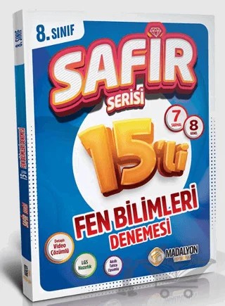 Safir 8. Sınıf Fen Bilimleri Branş Deneme 15'li – Kolektif – Madalyon Yayınları kitap kapağı