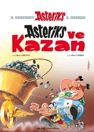 Asteriks ve Kazan – Rene Goscinny – Alfa Yayınları kitap kapağı
