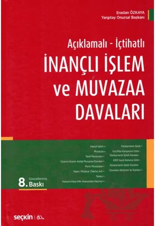 İnançlı İşlem ve Muvazaa Davaları – Eraslan Özkaya – Seçkin Yayıncılık kitap kapağı