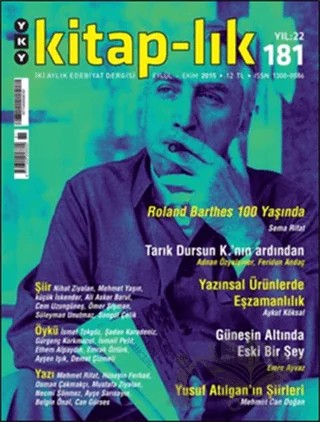 Kitap-lık Dergisi Sayı: 181 Eylül Ekim 2015 – Yapı Kredi Yayınları kitap kapağı