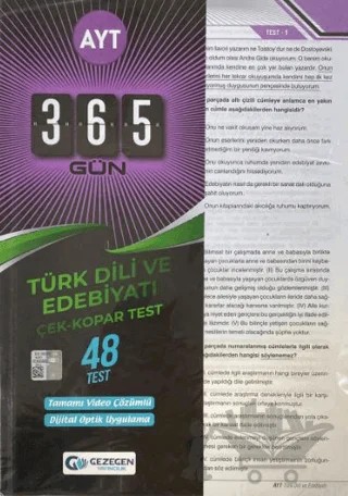 AYT 365 Gün Türk Dili ve Edebiyatı 48 Yaprak Test – Kolektif – Gezegen Yayıncılık kitap kapağı