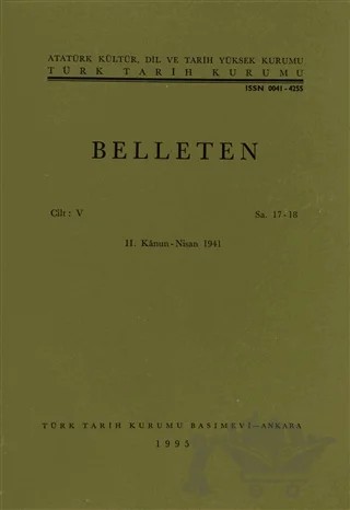 Belleten Sayı: 17-18 Cilt: 5 – Türk Tarih Kurumu Yayınları kitap kapağı