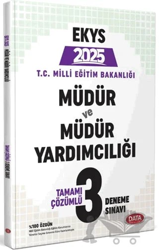 2027 MEB EKYS Müdür ve Müdür Yardımcılığı Tamamı Çözümlü 3 Deneme Sınavı – Kolektif – Data Yayınları kitap kapağı