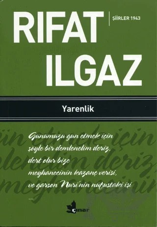 Yarenlik - Şiirler 1943 – Rıfat Ilgaz – Çınar Yayınları kitap kapağı