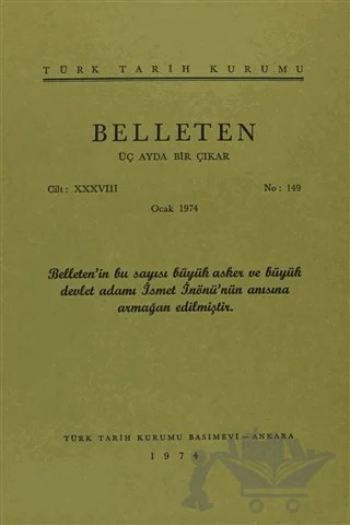 Belleten Sayı: 149 Cilt: 38 – Türk Tarih Kurumu Yayınları kitap kapağı