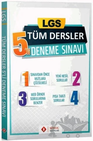 LGS Tüm Dersler 5'li Deneme Sınavı – Kolektif – Sonuç Yayınları kitap kapağı