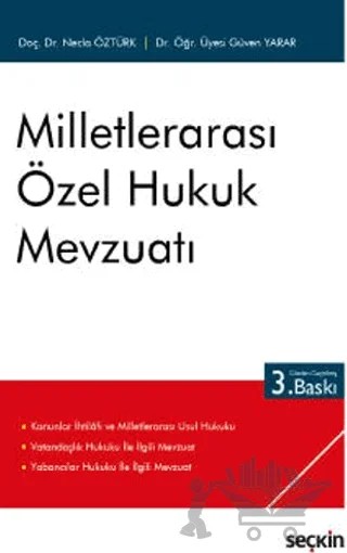 Milletlerarası Özel Hukuk Mevzuatı – Güven Yarar, Necla Öztürk – Seçkin Yayıncılık kitap kapağı
