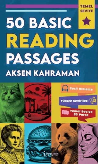 50 Basic Reading Passages – Aksen Kahraman – İkinci Adam Yayınları kitap kapağı