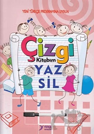 Çizgi Kitabım Yaz Sil (Mavi - Pembe renk seçeneği ile) – Kolektif – Yuva Yayınları kitap kapağı