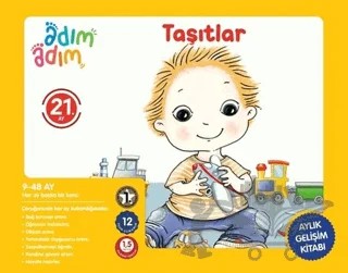 Taşıtlar - 21. Ay Gelişim Kitabı – Kolektif – Adım Adım Bebek Eğitimi kitap kapağı