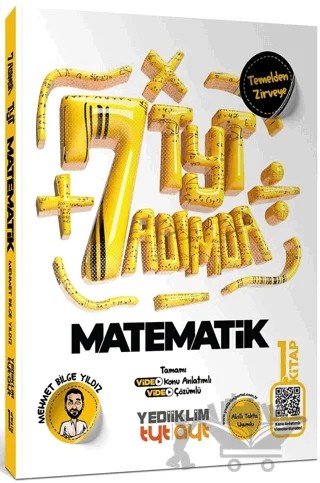 TYT Yedi Adımda Temel Matematik Video Konu Anlatımlı Video Çözümlü Soru Bankası 1. Kitap – Mehmet Bilge Yıldız – Yediiklim Yayınları kitap kapağı