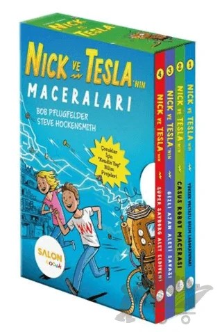 Nick ve Tesla (Kutulu 4 Kitap Takım) – Bob Pflugfelder, Steve Hockensmith – Salon Yayınları - Çocuk kitap kapağı