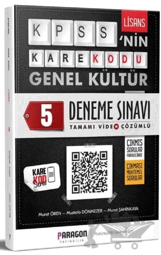 2020 KPSS'nin KareKodu Lisans Genel Kültür Tamamı Video Çözümlü 5 Deneme Sınavı – Kolektif – Paragon Yayıncılık kitap kapağı