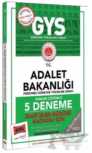 Yargı Yayınları 2023 Adalet Bakanlığı GYS İdari İşler Kadrosu İçin Tamamı Çözümlü 5 Deneme – Kolektif – Yargı Yayınevi kitap kapağı
