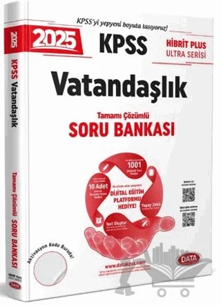 2025 KPSS Hibrit Plus Ultra Serisi Vatandaşlık Soru Bankası - Karekod Çözümlü – Kolektif – Data Yayınları kitap kapağı