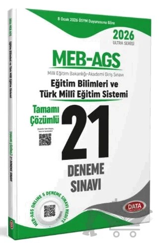 2026 AGS Eğitimin Temelleri ve Türk Milli Eğitim Sistemi Tamamı Çözümlü 21 Deneme Sınavı – Kolektif – Data Yayınları kitap kapağı