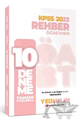 2023 ÖABT Rehber Öğretmen Tamamı Çözümlü 10 Deneme – Kolektif – Yediiklim Yayınları kitap kapağı