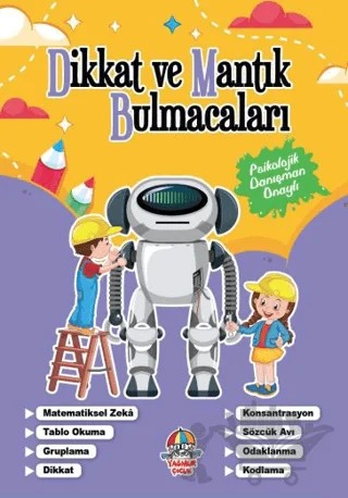 Dikkat Ve Mantık Bulmacaları - Mor Kitap – Kolektif – Yağmur Çocuk kitap kapağı