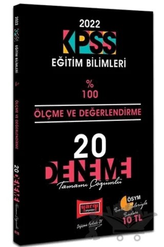 2022 KPSS Eğitim Bilimleri Ölçme Ve Değerlendirme Tamamı Çözümlü 20 Deneme – Kolektif – Yargı Yayınevi kitap kapağı