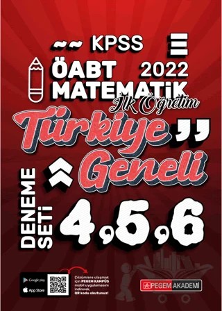 2022 KPSS ÖABT İlköğretim Matematik 4-5-6 (3'lü Deneme) – Kolektif – Pegem Akademi Yayıncılık kitap kapağı
