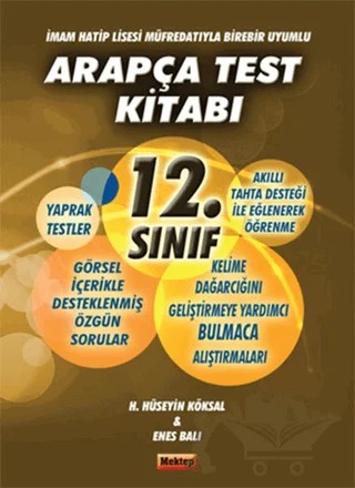 12. Sınıf Arapça Test Kitabı – Enes Balı, H. Hüseyin Köksal – Mektep Yayınları kitap kapağı
